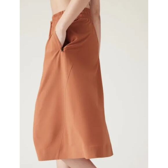 Athleta Arrival MIDI Skirt Size 20 Sunbaked Clay Red NWT Fall Travel Comfort $89 - Picture 3 of 6